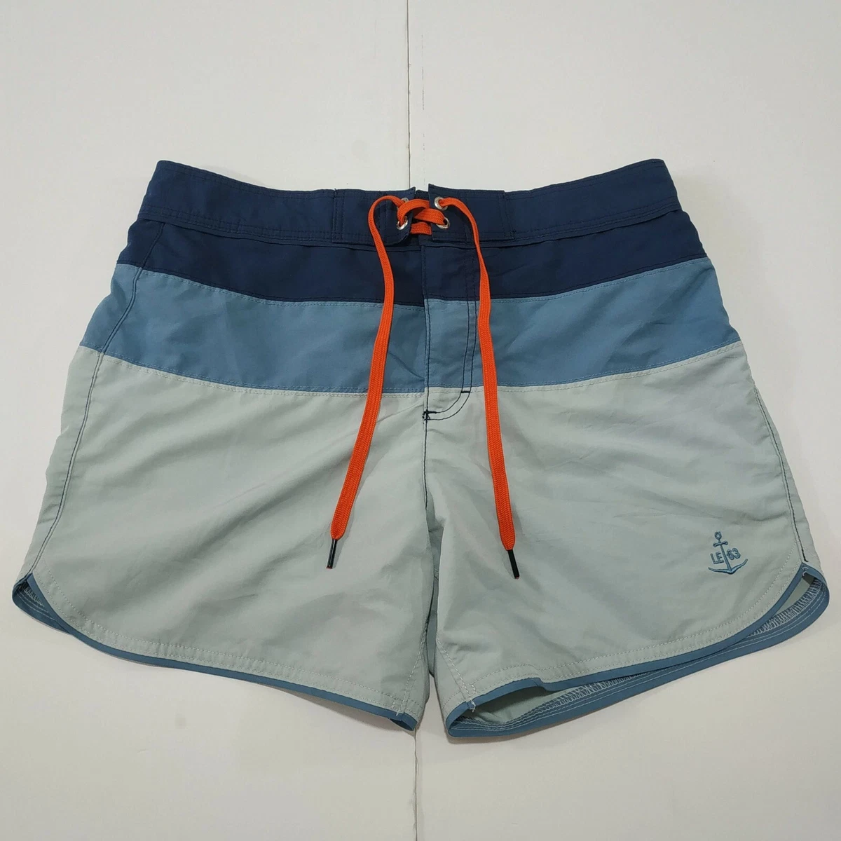 Lands End LE 63 Mens Swim Trunk Sz 32 M Blue Swimsuits Shorts