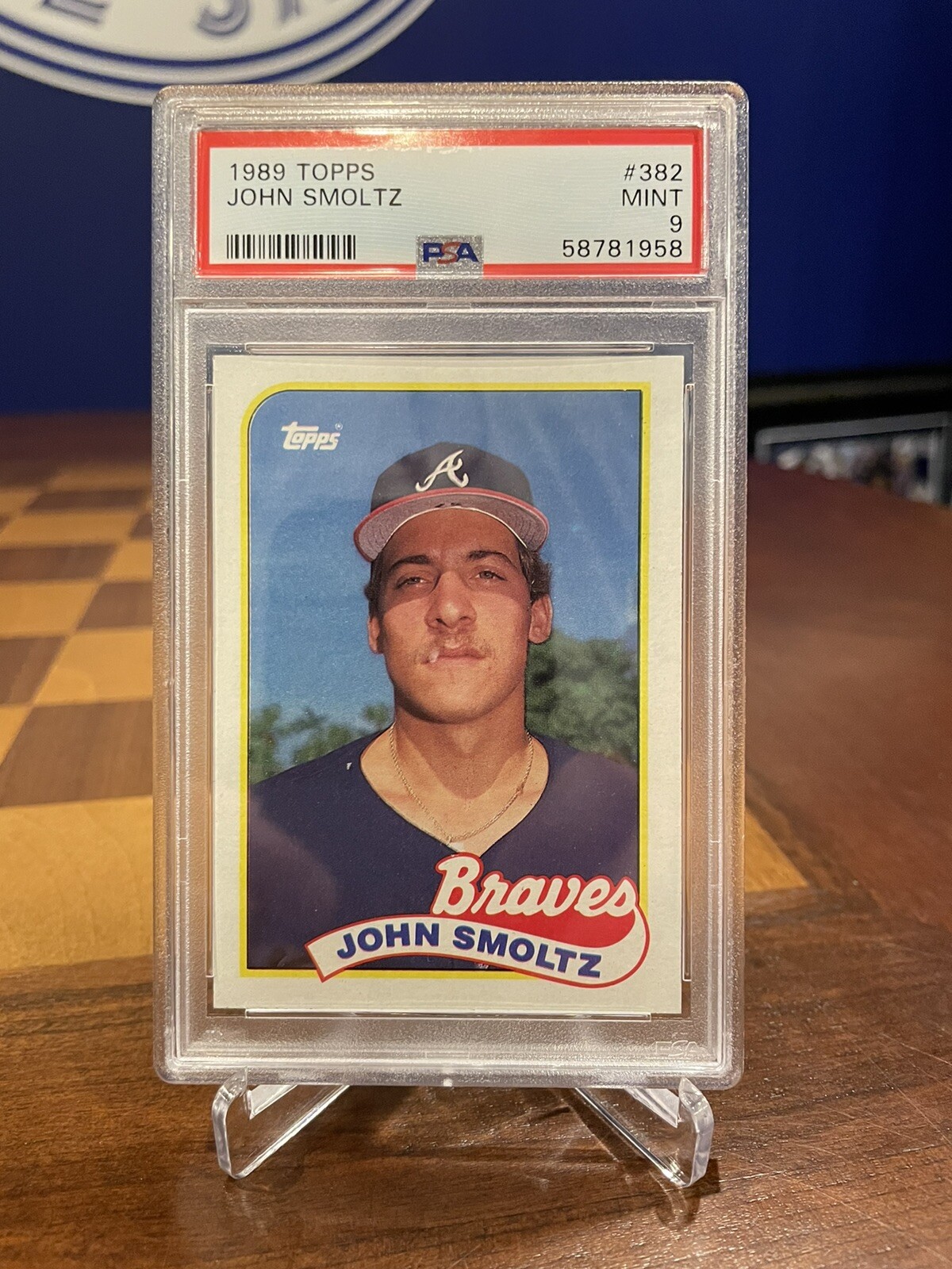 1989 Topps John Smoltz PSA 9. ships CDN and US
