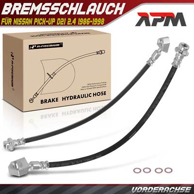 2x Bremsschlauch Bremsschläuche Vorderachse für Nissan Pick-up D21 2.4 1986-1998