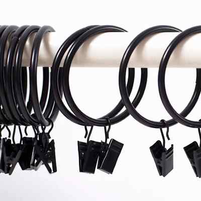 40 Packs 2 Inch Curtain Rings With Clips And Eyelet Interior Diameter Rustproof