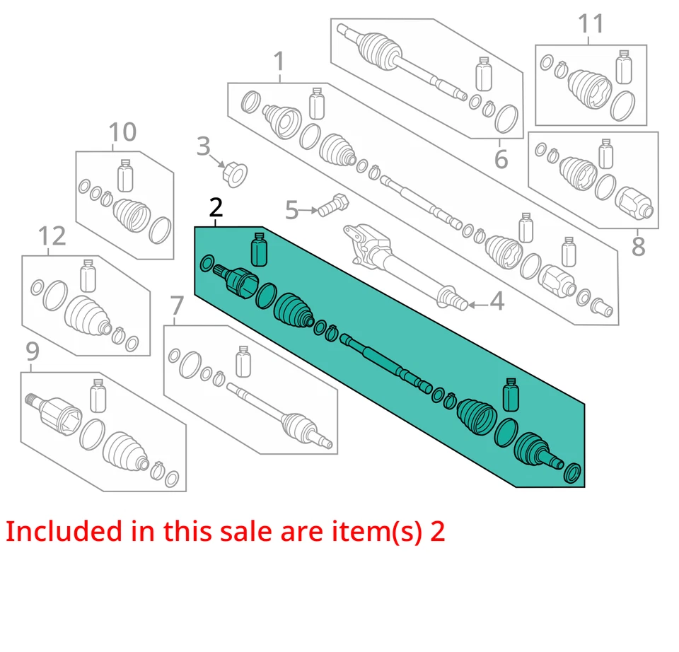 Eje delantero KIA SPORTAGE eje izquierdo 2,5 L construido en EE. UU. 49500CW000 23 24 29 K Foto 3 de 4