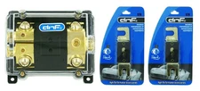 DUAL ANL FUSE HOLDER 0 2 4 AWG 1-IN & 2 4 AWG 2-OUT + FREE 2PC ANL 120 AMP FUSES