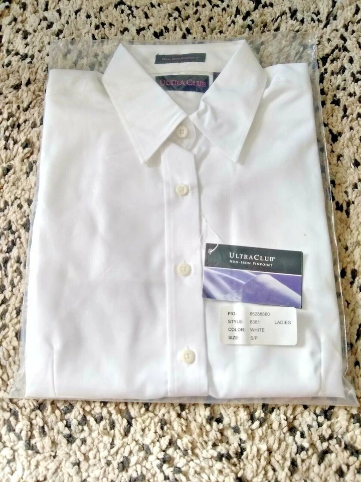 8381 UltraClub Ladies' Non-Iron Pinpoint Dress Shirt Size Medium - Image 2 of 4