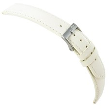 20mm Morellato Genuine Italian Leather White Padded Stitched Watch Band 969