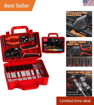Durable Crimping Tool with 28 Dupont & JST Connectors - Perfect for Electronics