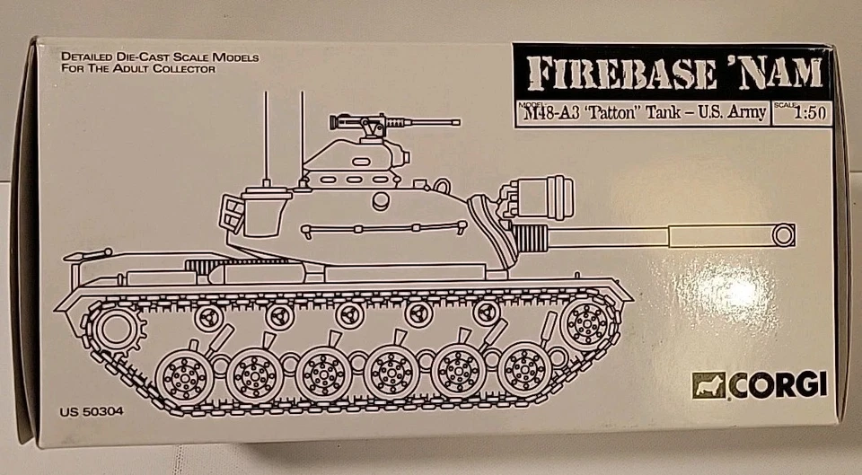 Corgi Firebase 'Nam  US Army M48A3 Patton 1/50 Scale Diecast Tank #US 50304 - Image 2 of 4
