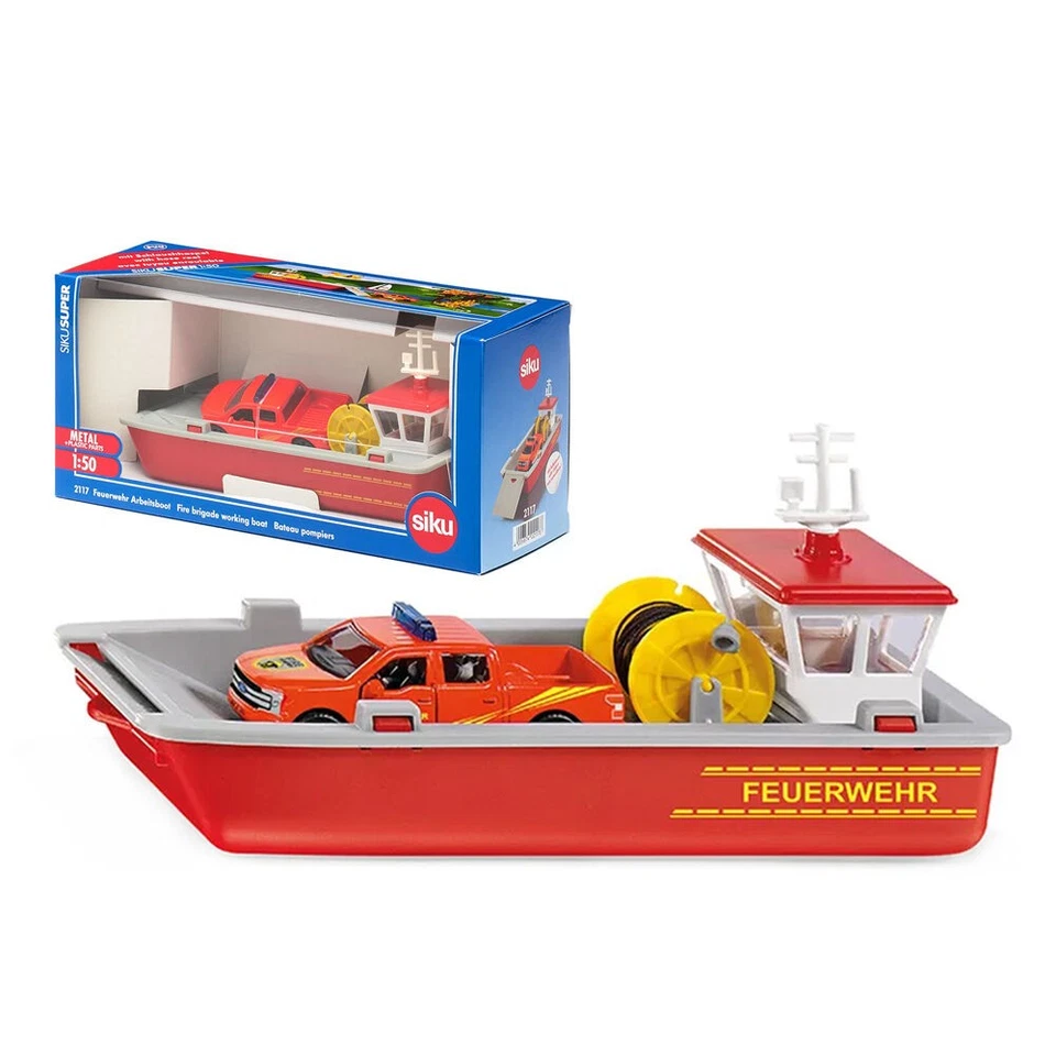 Siku 1:50 Fire Brigade Boat Model With Ford F150 & Rotating Hose Reel - Image 2 of 2