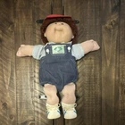 Cabbage Patch Kids 1983 Play Doll Brown Curly Hair Denim Outfit Blue Shoes
