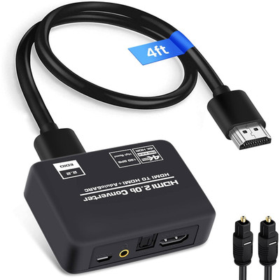 HDMI Audio Extractor 4K@60Hz Splitter Converter Optical Toslink 3,5mm für PS5