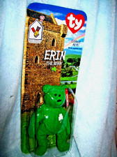 RARE TY McDONALDS BEANIE BABY ERIN THE BEAR 1997 RETIRED W/ ERRORS TAGGED 1993 