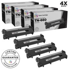 LD 4pk Compatible HY Black Laser Cartridge Set for Brother Toner TN660 Printer