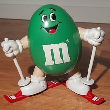 M&M · Spender · Dispenser · Skifahrer · „Ms. Green“ · Grün · 17 cm · 1991