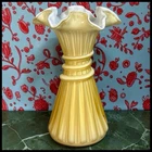 Vintage 1970’s Fenton Candle Glow Butterscotch Yellow/White Cased Glass Vase