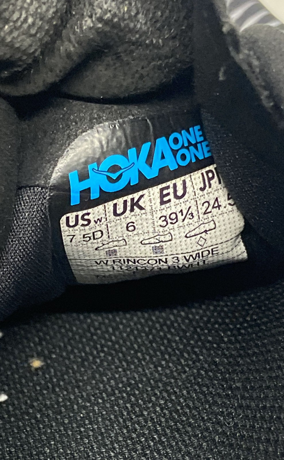Hoka Rincon Hoka Rincon 3 Black White Grey Gradient Running Shoes Women's Size 7.5 ...
