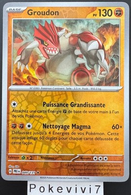 Pokemon Karte Groudon 049/131 Reverse EV8.5 Prismatische Evolutions PRE FR NEU