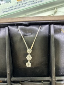 Genuine Natrual Diamond 14k Gold Necklace 