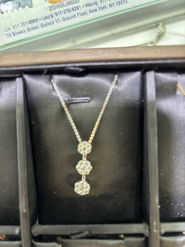 Genuine Natrual Diamond 14k Gold Necklace 