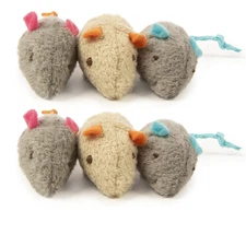 SmartyKat Skitter Critters Catnip Cat Toys - Gray/Cream, 6 Count