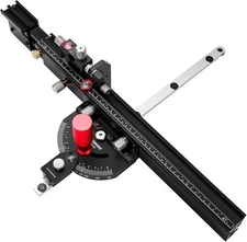 Table Saw Miter Gauge with Micro Adjustable Flip Stop and Extendable Black 