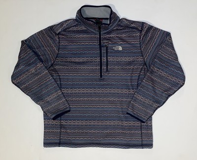 The North Face Men's Gordon Lyons 1/4 Zip Fleece Men s Large Blue Red Aztec