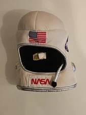 Vintage NASA Astronaut Toy Helmet White Plush 13"x8"