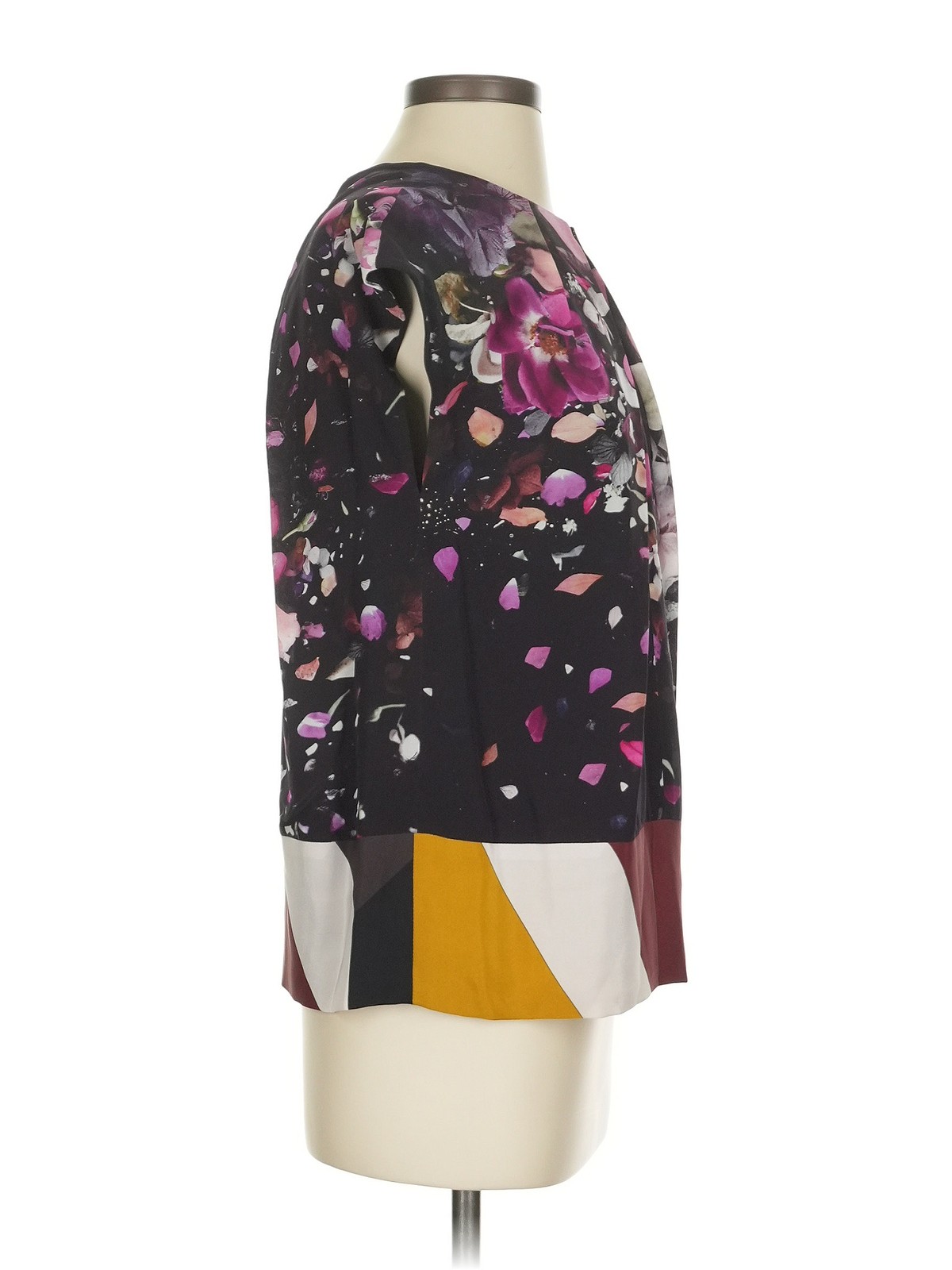 Fendi Women Purple Short Sleeve Silk Top 40 italian thumbnail 3