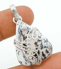 Natural Winter Dendrite Opal Turkey 925 Solid Sterling Silver Pendant @5-3 — photo 2