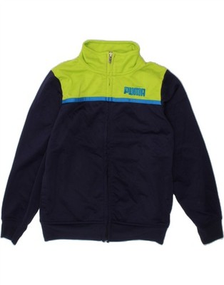 Puma Jungen Trainingsanzug Oberteil Jacke 5-6 Jahre XS Navy Blau Colourblock BD03