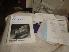 Sony Handycam CCD-F77 Video 8 Handycam Owners Manual Paperwork Package