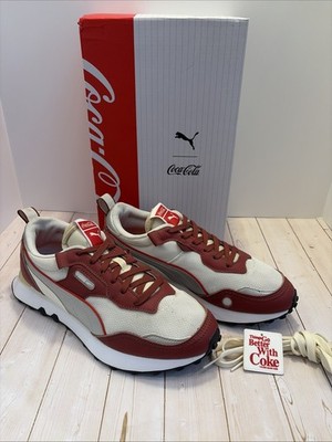 New In Box Coca-Cola x Puma Rider FV Intense Red Silver Size 9