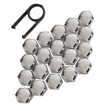 20x Chrom Kappen für Auto Radschrauben Radmuttern Abdeckungen Abdeckkappen 17mm