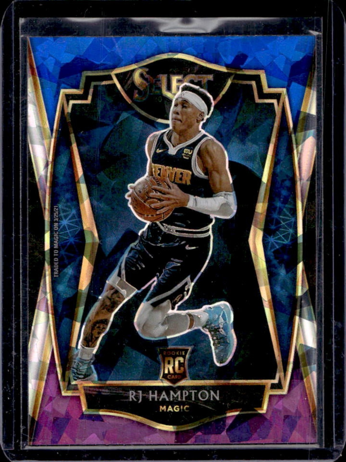 2020-21 Select RJ Hampton RC Blue White Purple Cracked Ice Premier Level #195