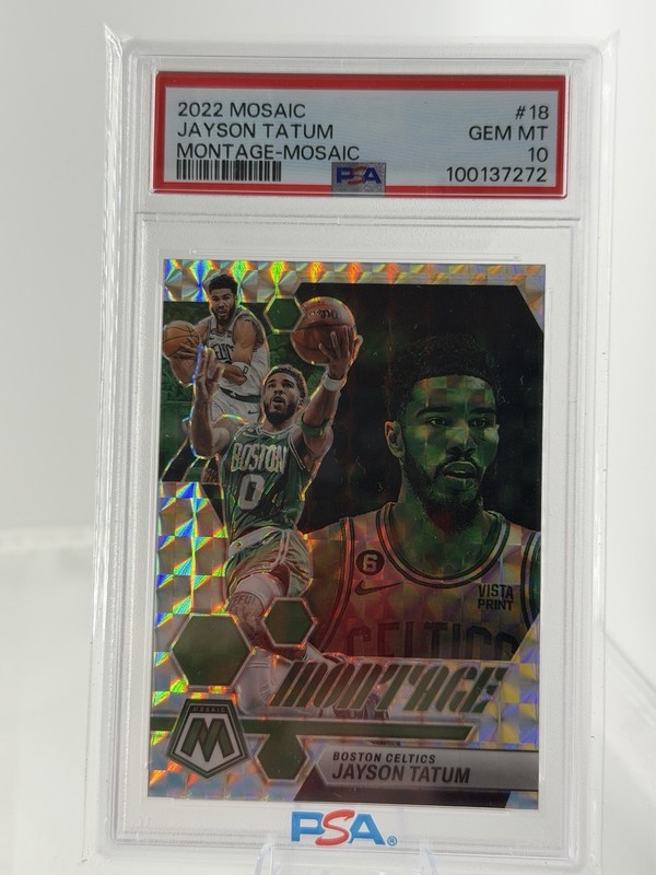 Panini 2022-23 Mosaic Jayson Tatum Montage Mosaic #18 Boston Celtics PSA 10