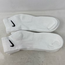 Nike Unisex Performance Cushion Quarter Socks 6-Pair - White/Black, Medium
