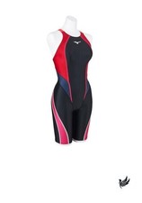 Mizuno N2MGB220 Stream Ace Race Swimsuit Half Suit with Lace Open Back sizeL