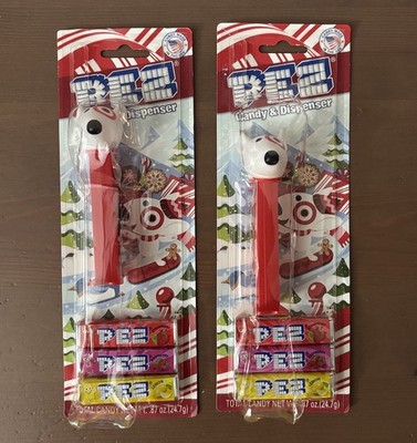2 PEZ DISPENSER TARGET BULLSEYE EXCLUSIVE 2024 Holiday SOLD OUT! Box Damage
