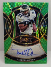 2025 Select Football Terrell Owens Green Checkerboard Auto/5 Philadelphia Eagles