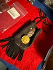 One Black leather Indian medicine bag with trinkets — photo 2