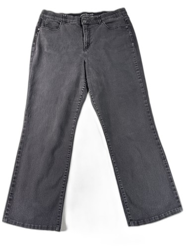Gloria Vanderbilt Jeans Womens 16 Black Cotton Blend Straight Leg Regular Fit