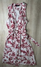 NWOT Polo Ralph Lauren Womens Dress White Pink 0 Midi Wrap Belted Sleeveless