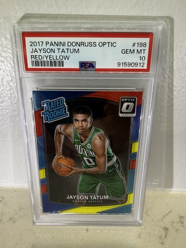 Panini Donruss Optic 2017-18 Jayson Tatum Rated Rookie RC Red/Yellow #198 PSA 10