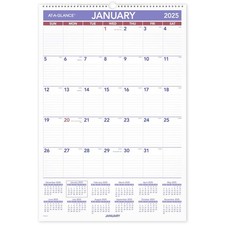 2025 Erasable Calendar, Dry Erase Wall Planner, 15-1/2 x 22-3/4, Medium PMLM032