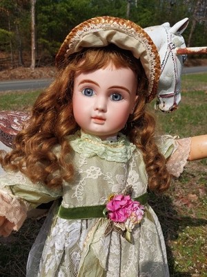 RARE Beautiful Antique French J. Steiner 24” Doll A15 Paris