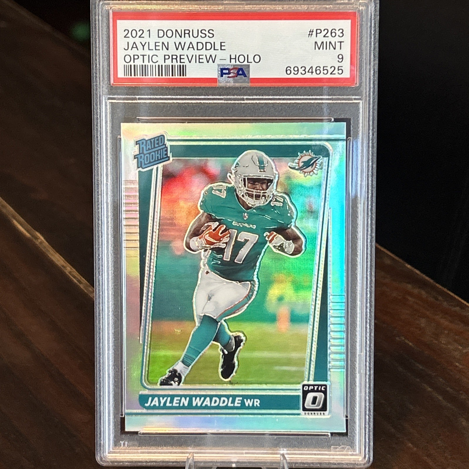 2021 Panini Donruss - Rated Rookie Jaylen Waddle #P-263 Optic Preview Holo (RC)