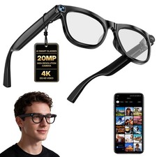KAMFQMQ 20MP Camera,AI Smart Glasses with Camera,4K Glasses for Men Women,Rea...