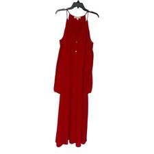 MICHAEL Michael Kors Elegant Maxi Red Dress Cold Shoulder - Size XL