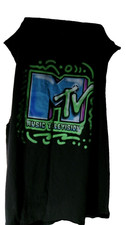 MTV Music Television Grapic Airspray Sleeveless Shirt Tanktop Black 3XL
