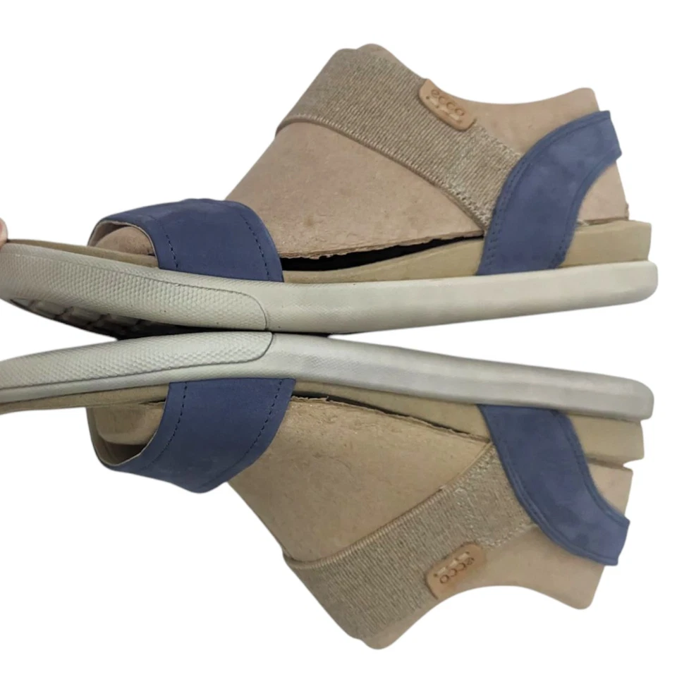 Sandalia Gladiador al Tobillo Ecco Damara Cuero Confort Mujer 41 Azul Beige NUEVA Foto 4 de 4