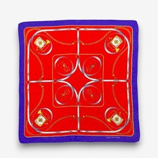 Vintage 90s Paolo Gucci Handkerchief Neckerchief Regal Chain Square Scarf