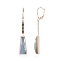 Cavill Damen Ohrringe Labradorit 11,25Ct Turmalin 925 Silber Rosegold